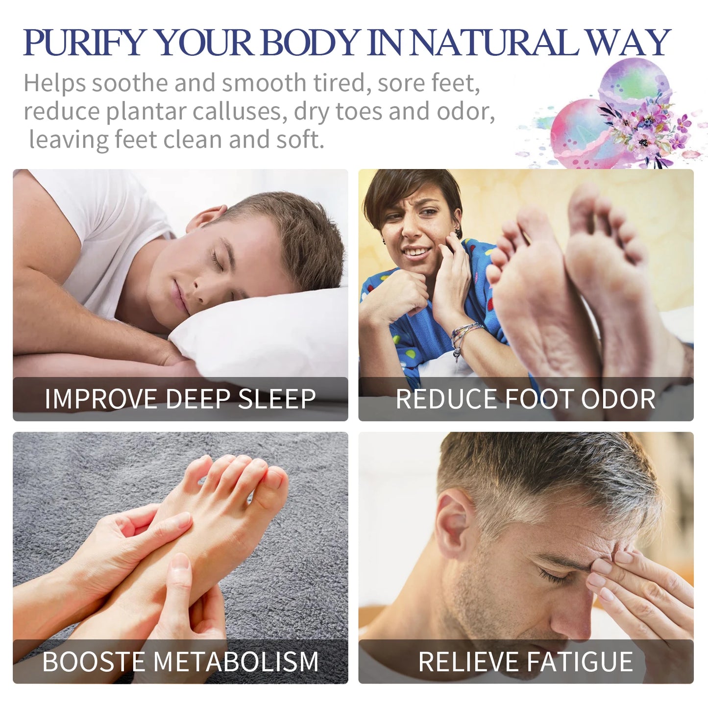Fragrance Foot Soak Bath Bombs Stress Relief Exfoliating Feet Repair