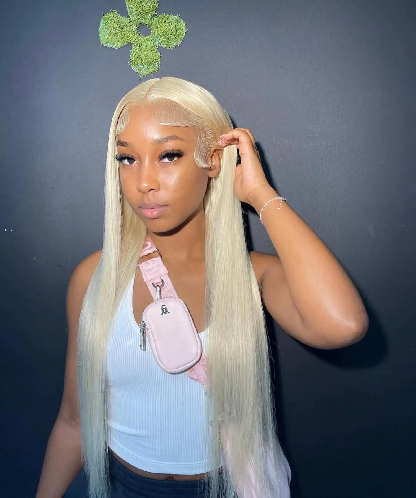 Density Straight Blonde, Lace Frontal Wig.