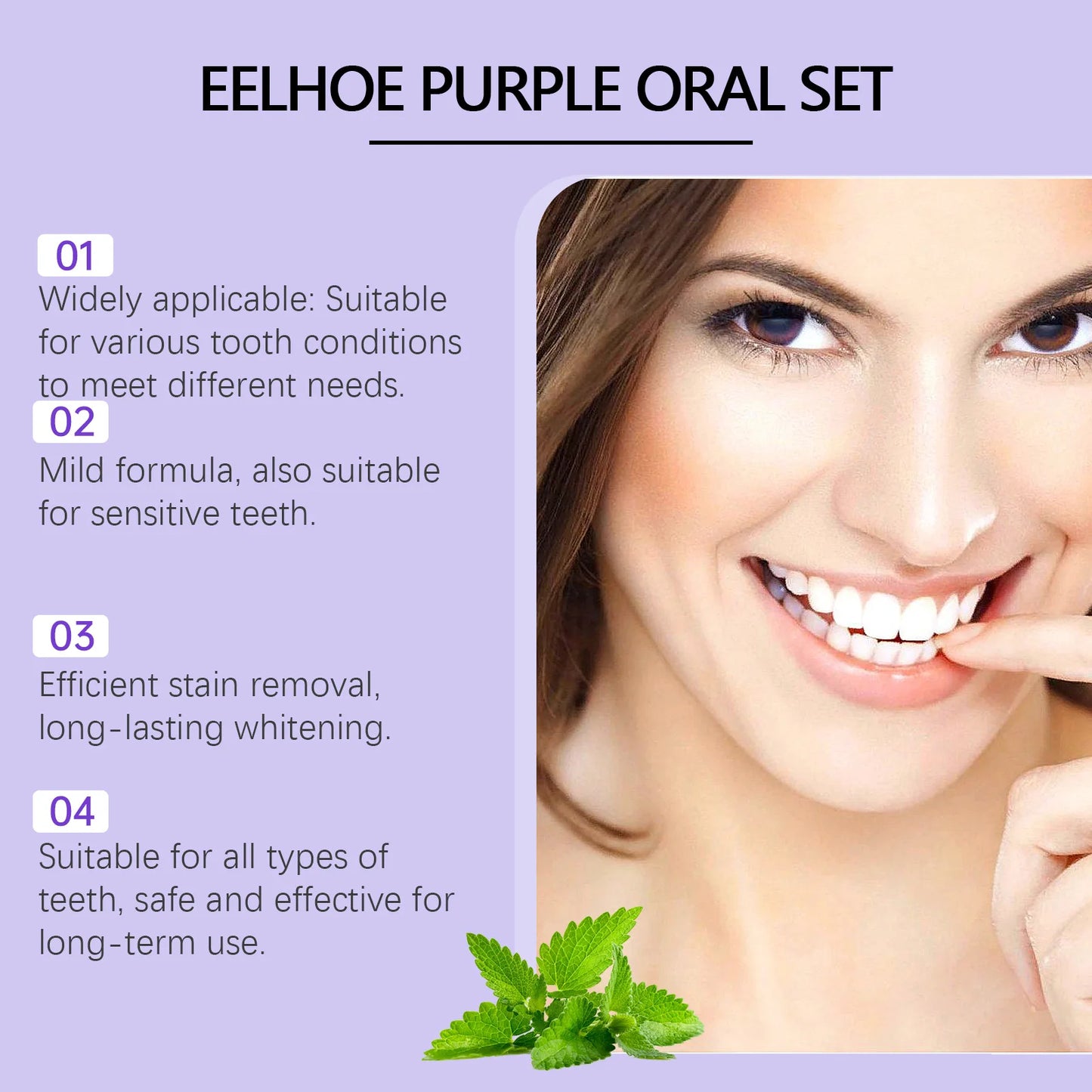 Purple Teeth Cleaning Care Set