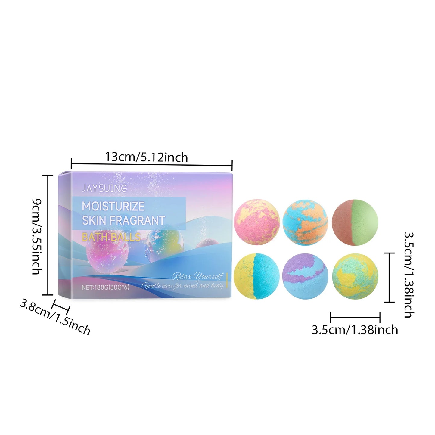 Jaysuing 30gx6pcs Bubble Bath Bombs Aroma Exfoliating Relief Relaxing Aromatherapy Body Wash Cleansing Floral Scent Bombs Shower
