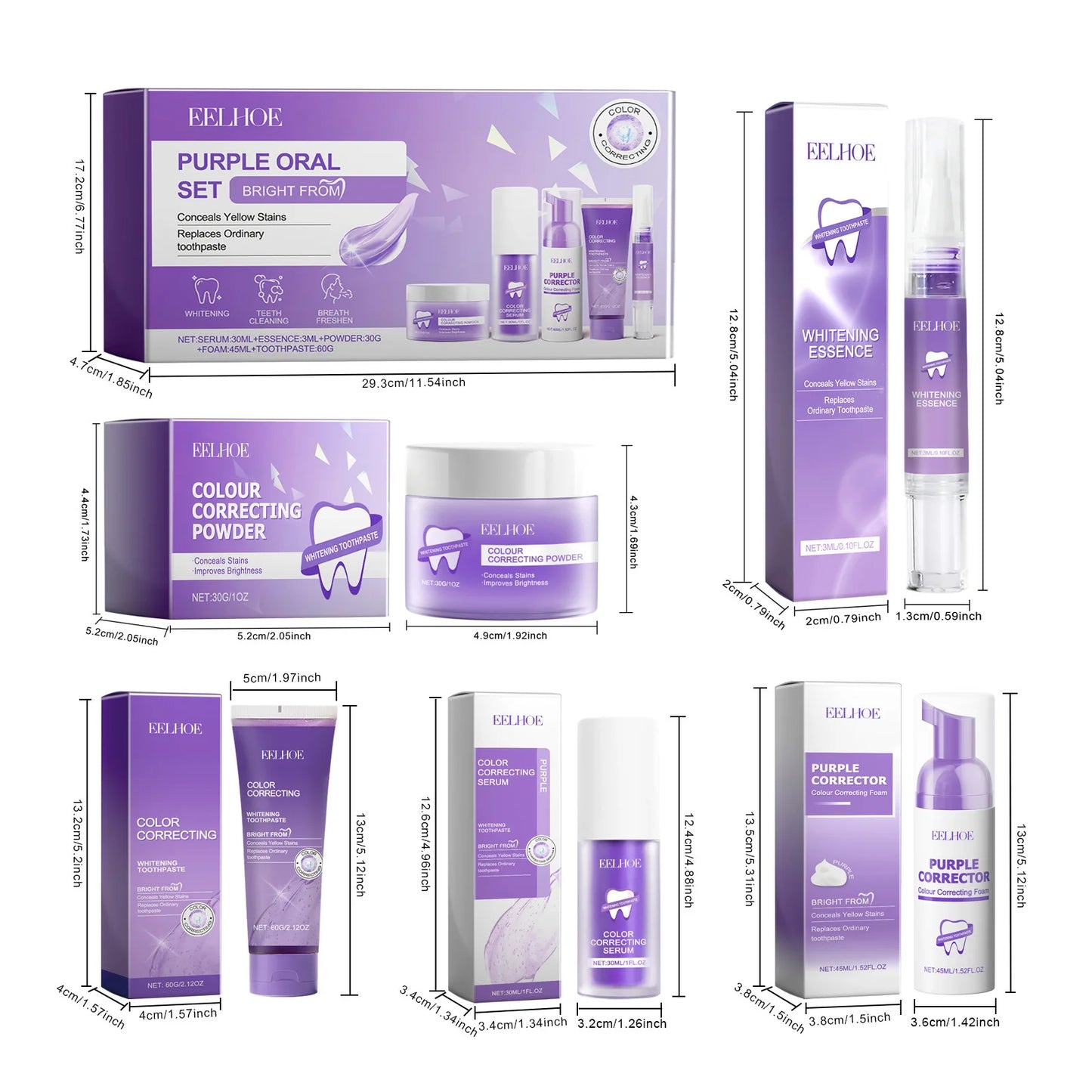 Purple Teeth Cleaning Care Set
