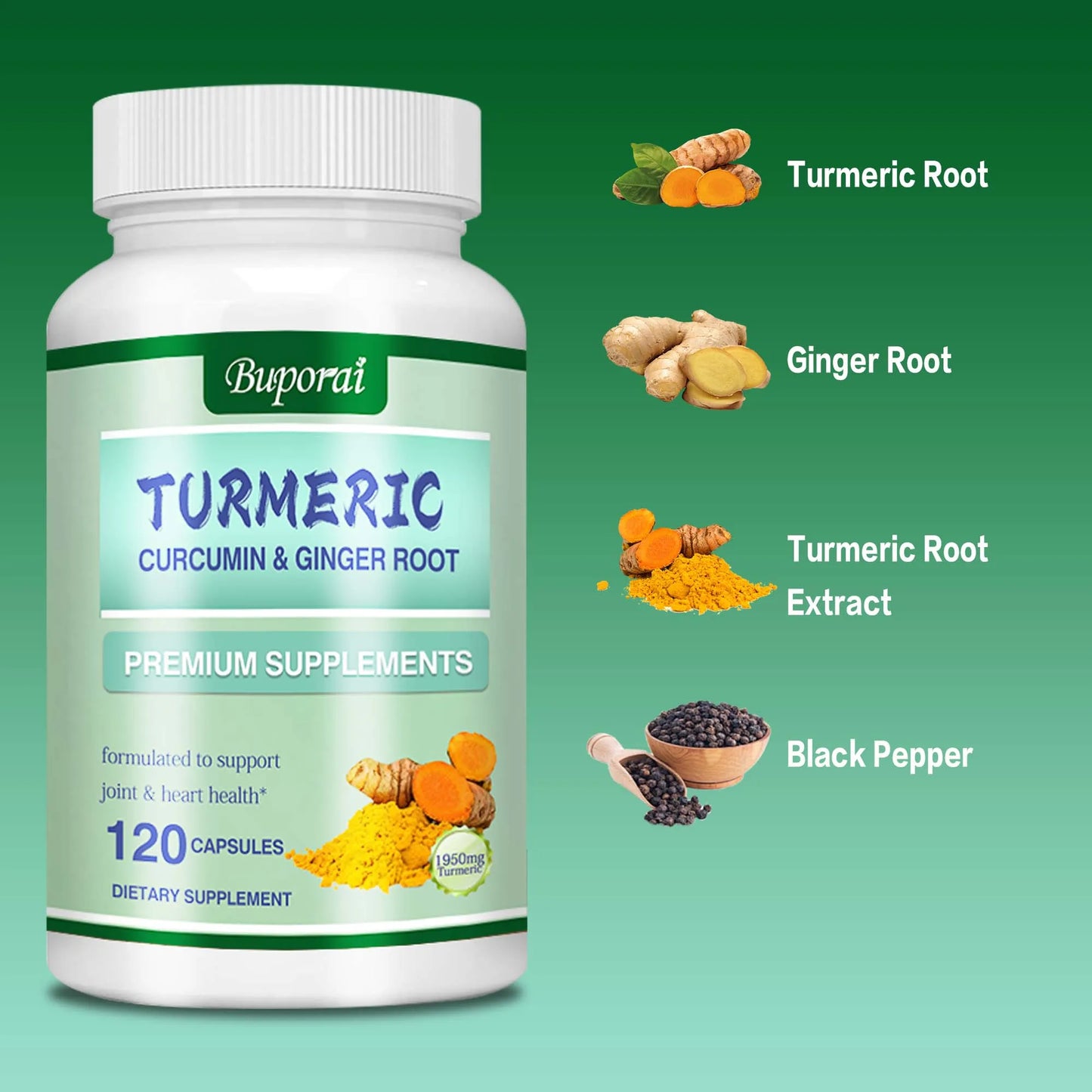Turmeric Curcumin + Ginger Root - with Curcumin.
