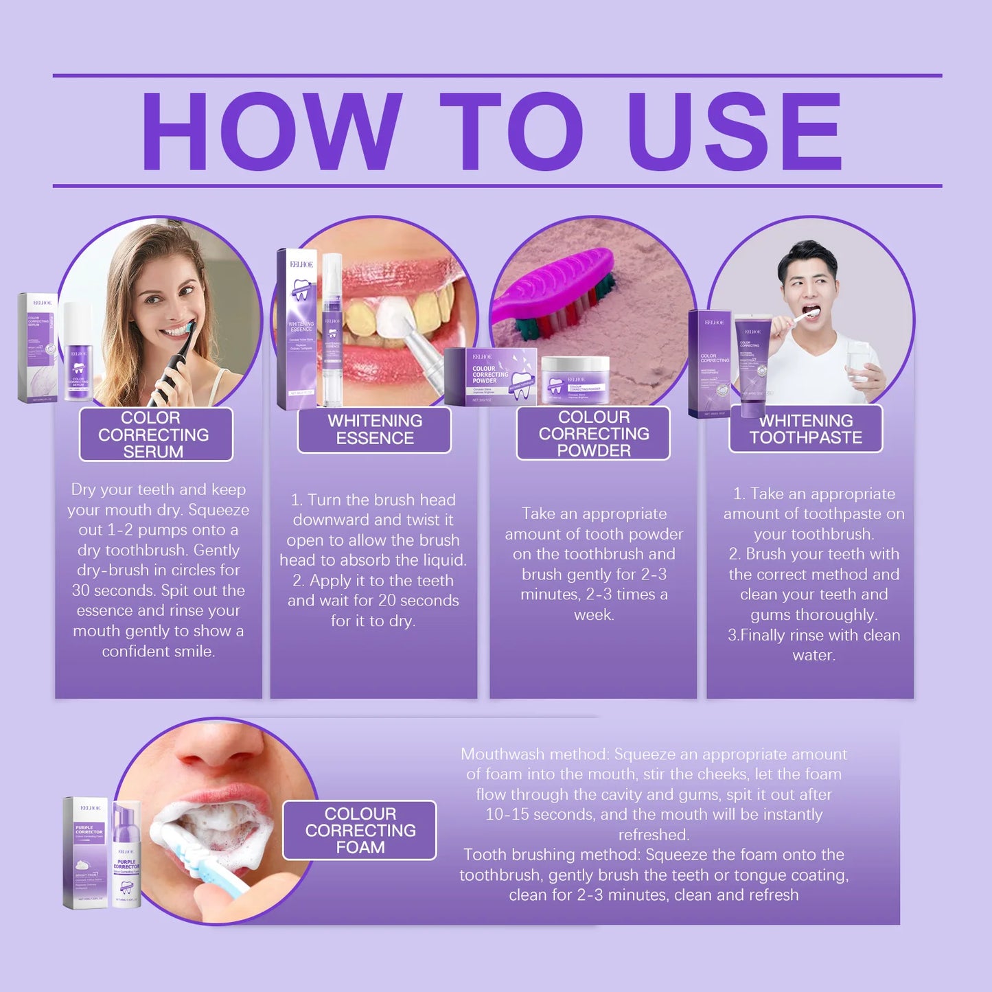 Purple Teeth Cleaning Care Set