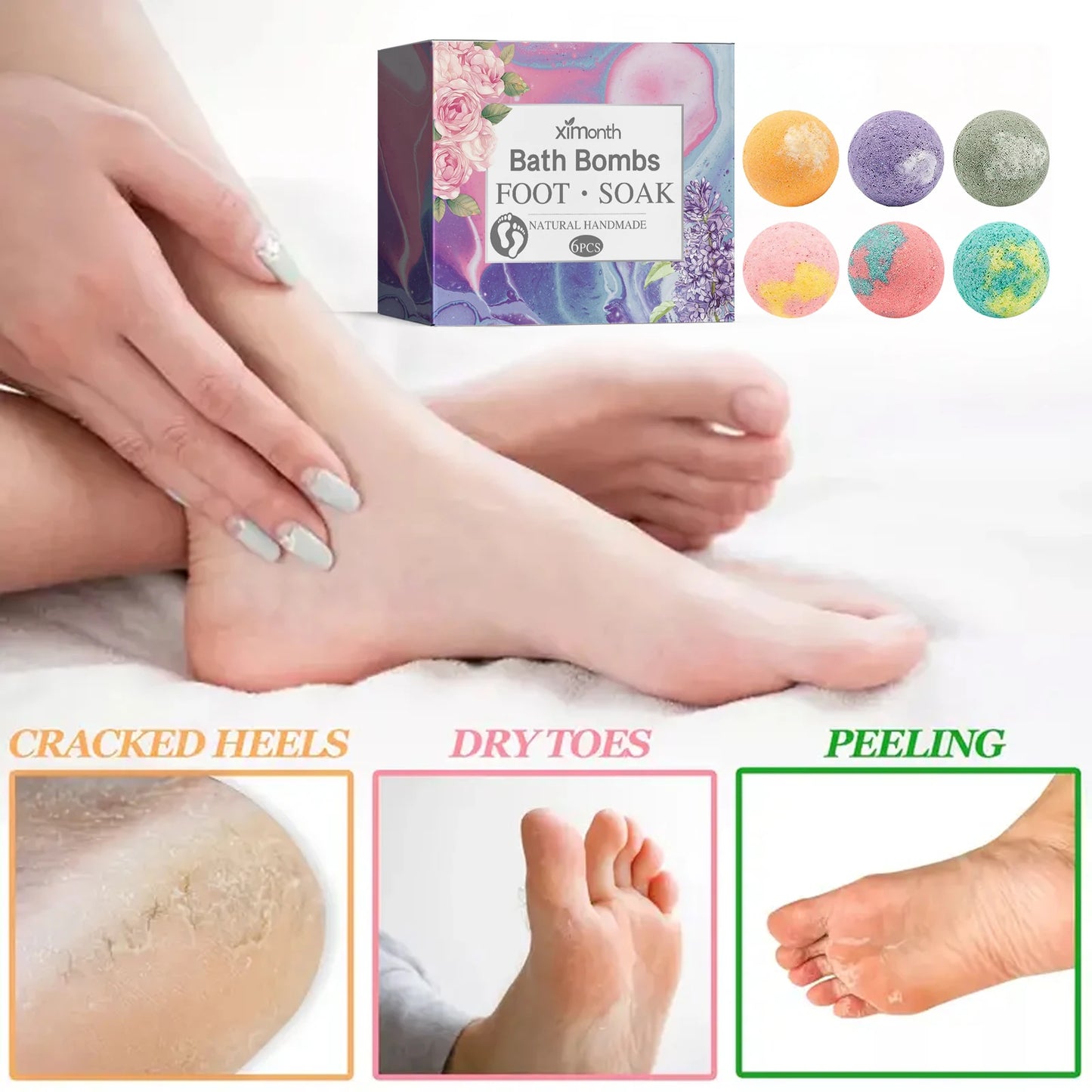 Fragrance Foot Soak Bath Bombs Stress Relief Exfoliating Feet Repair