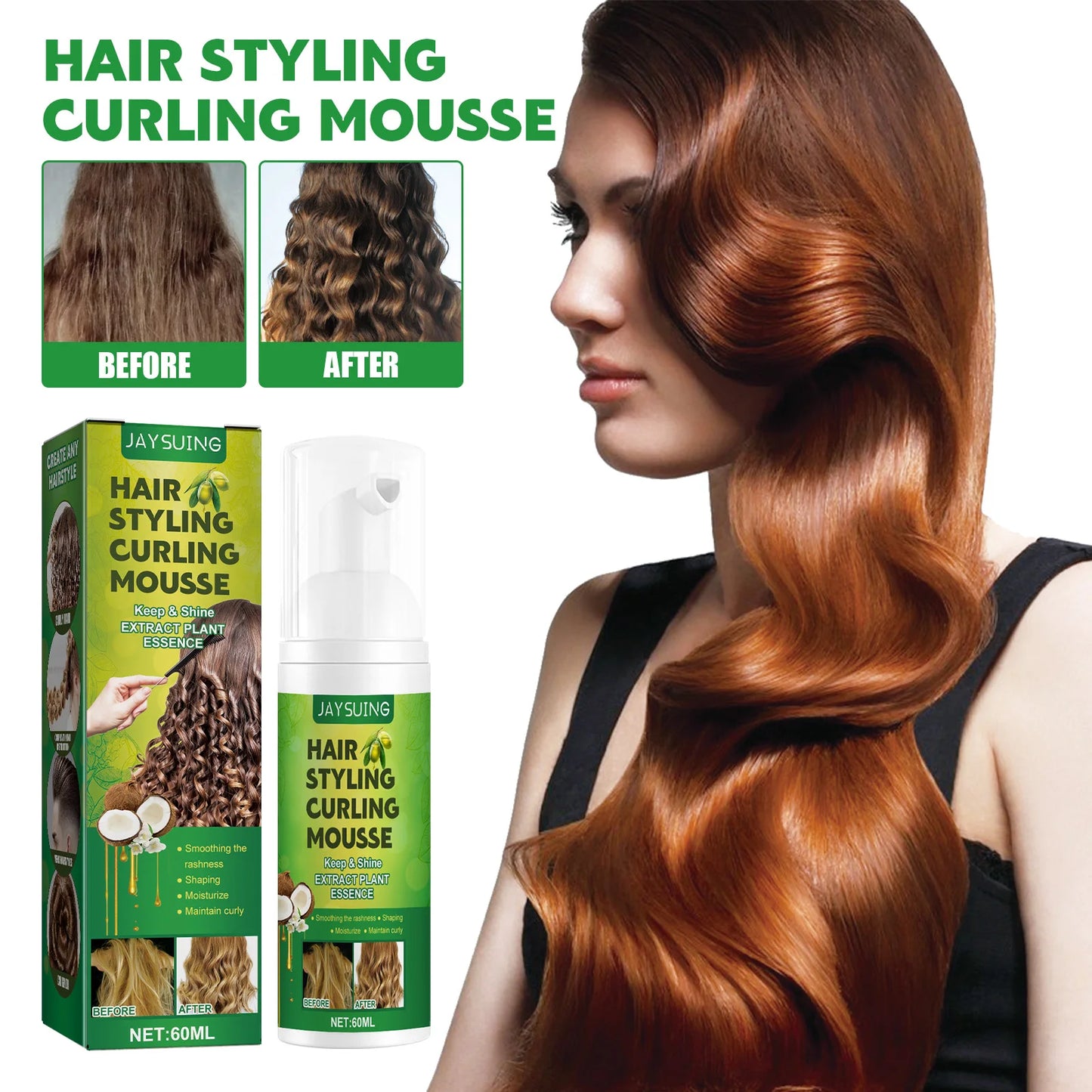 Fluffy Curly Hair Styling Mousse Hydrating Moisturizing