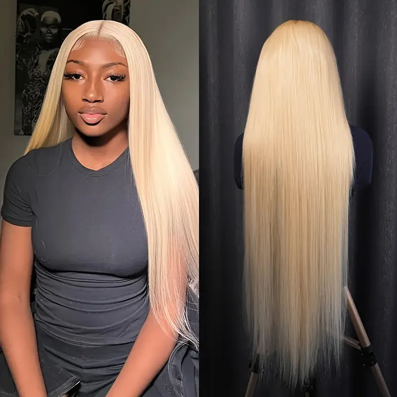 Density Straight Blonde, Lace Frontal Wig.