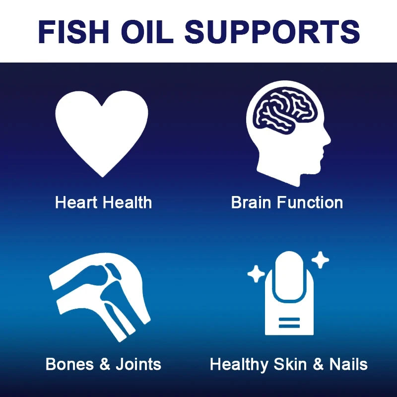 Premium Omega 3 Fish Oil High Supports Brain & Heart Health
