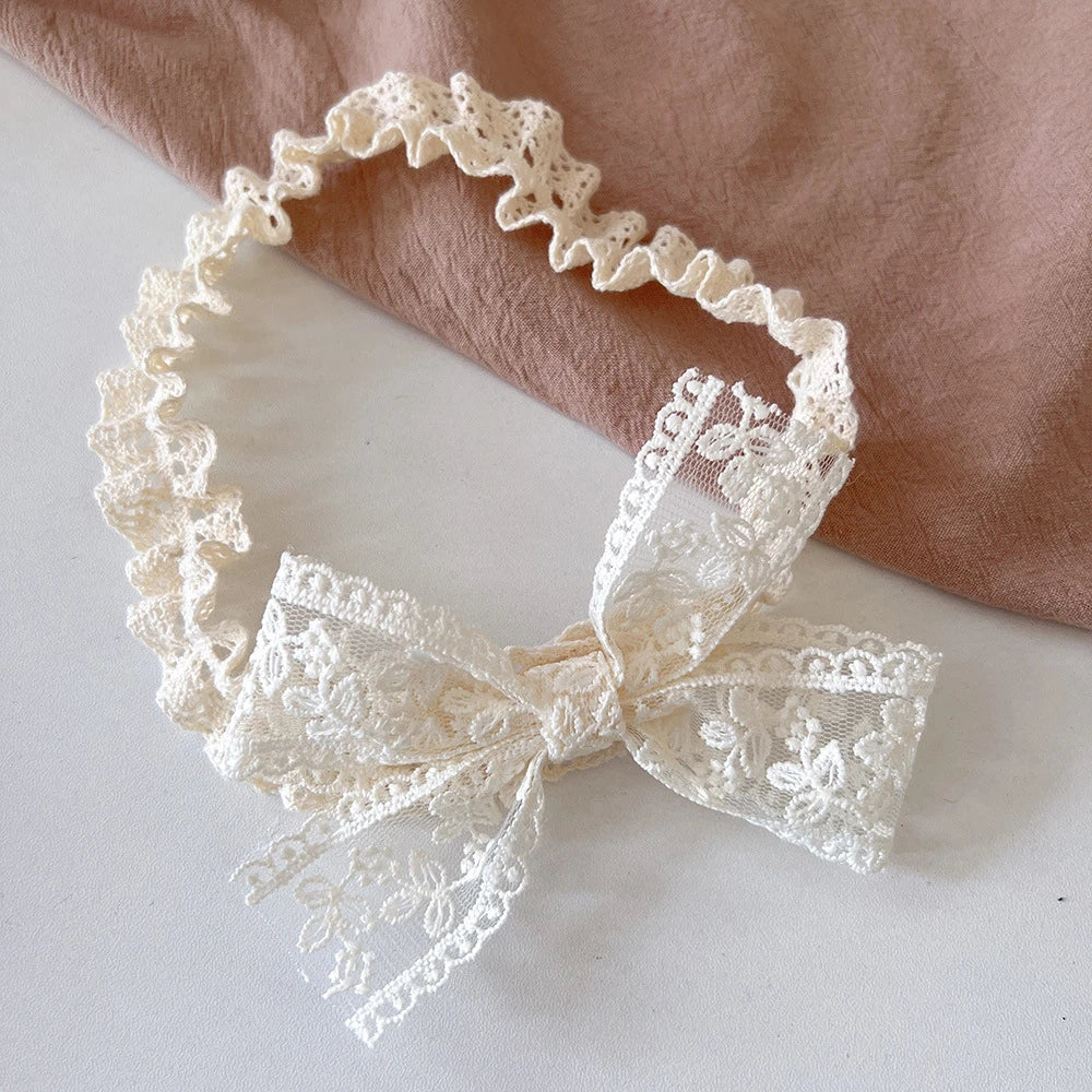 White Lace Baby Headband Newborn Hair Accessories