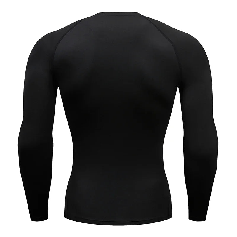 Fast fashion men's running tight fitting T-shirt long sleeved sports T-shirt gym fitness sportswear men's jogging sportswear