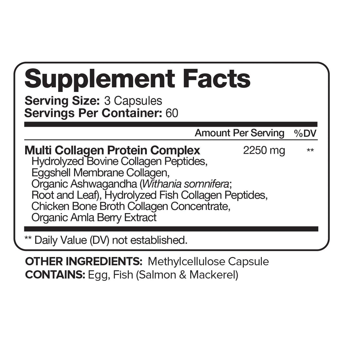 Multi-Collagen Capsules for Men and Women for Skin, Hair, Nails, Bones, Joints,
