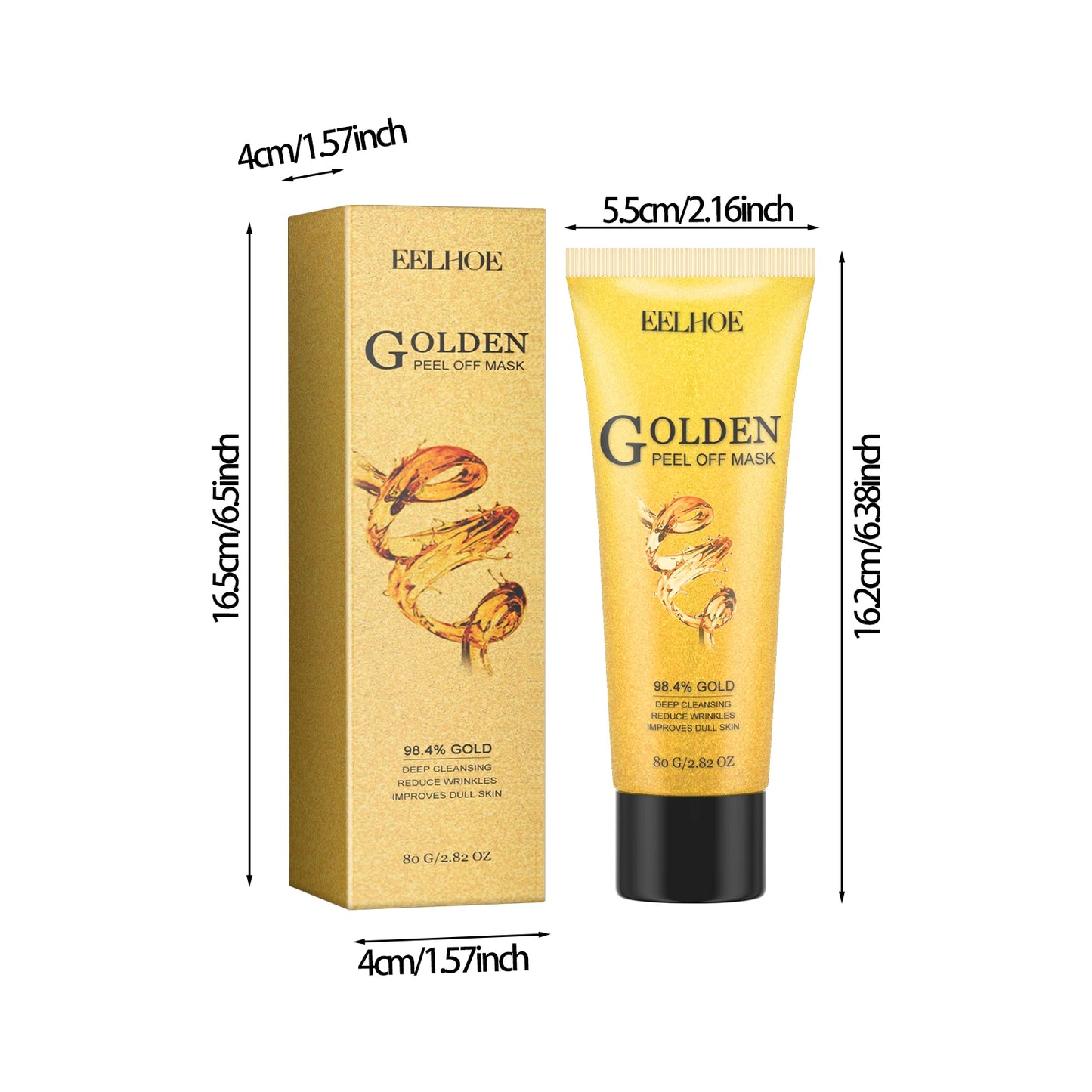 24K Gold Foil Peel-Off Facial Mask Moisturizing Brighten Skin