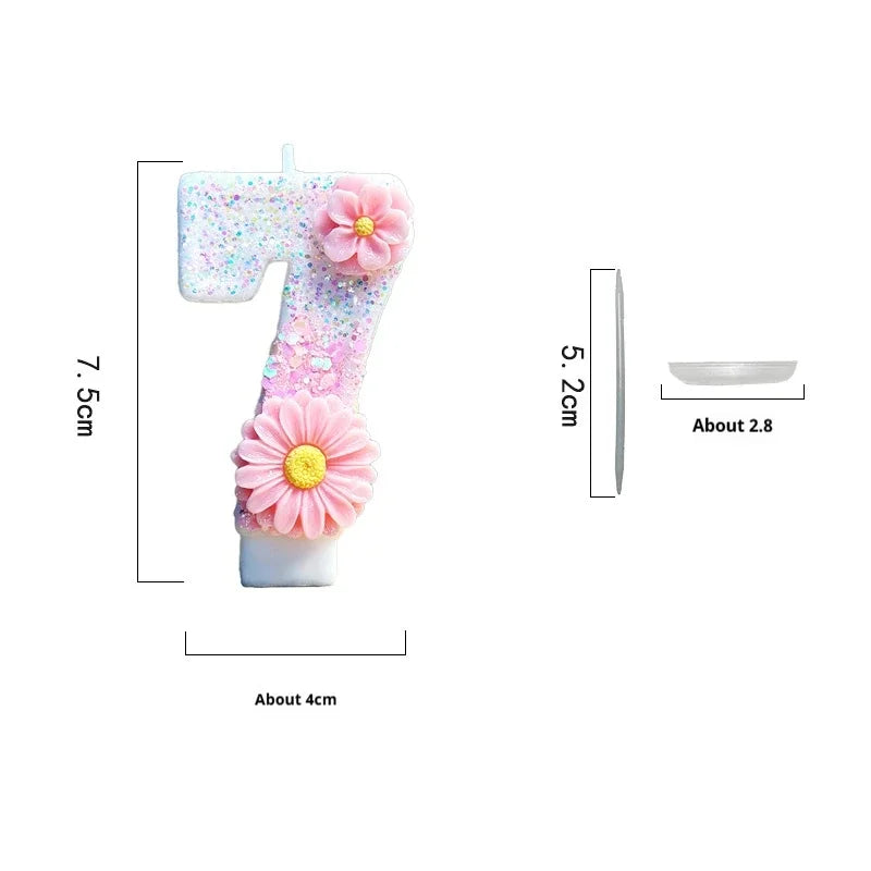Pink Daisy White Candles.