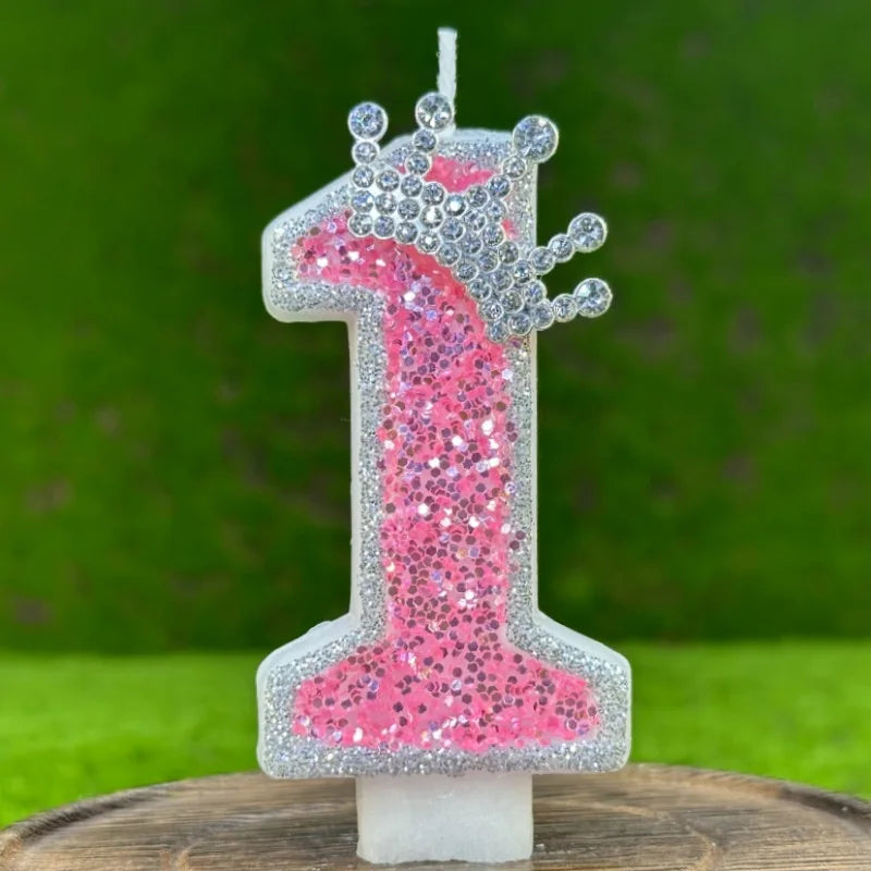 Pink Number Birthday Girls candles.