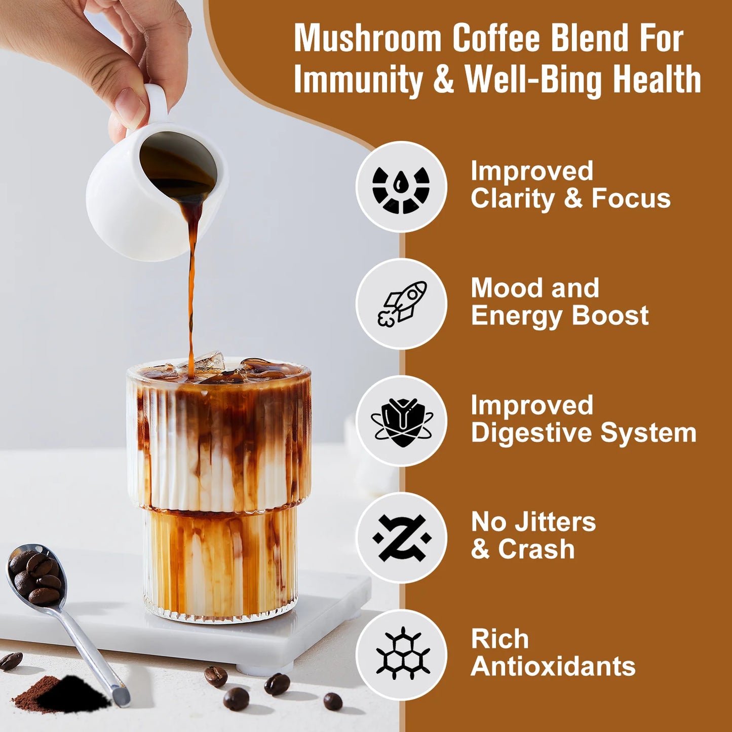 Mushroom Coffee 10 Mushroom Extract - for energy and immune support