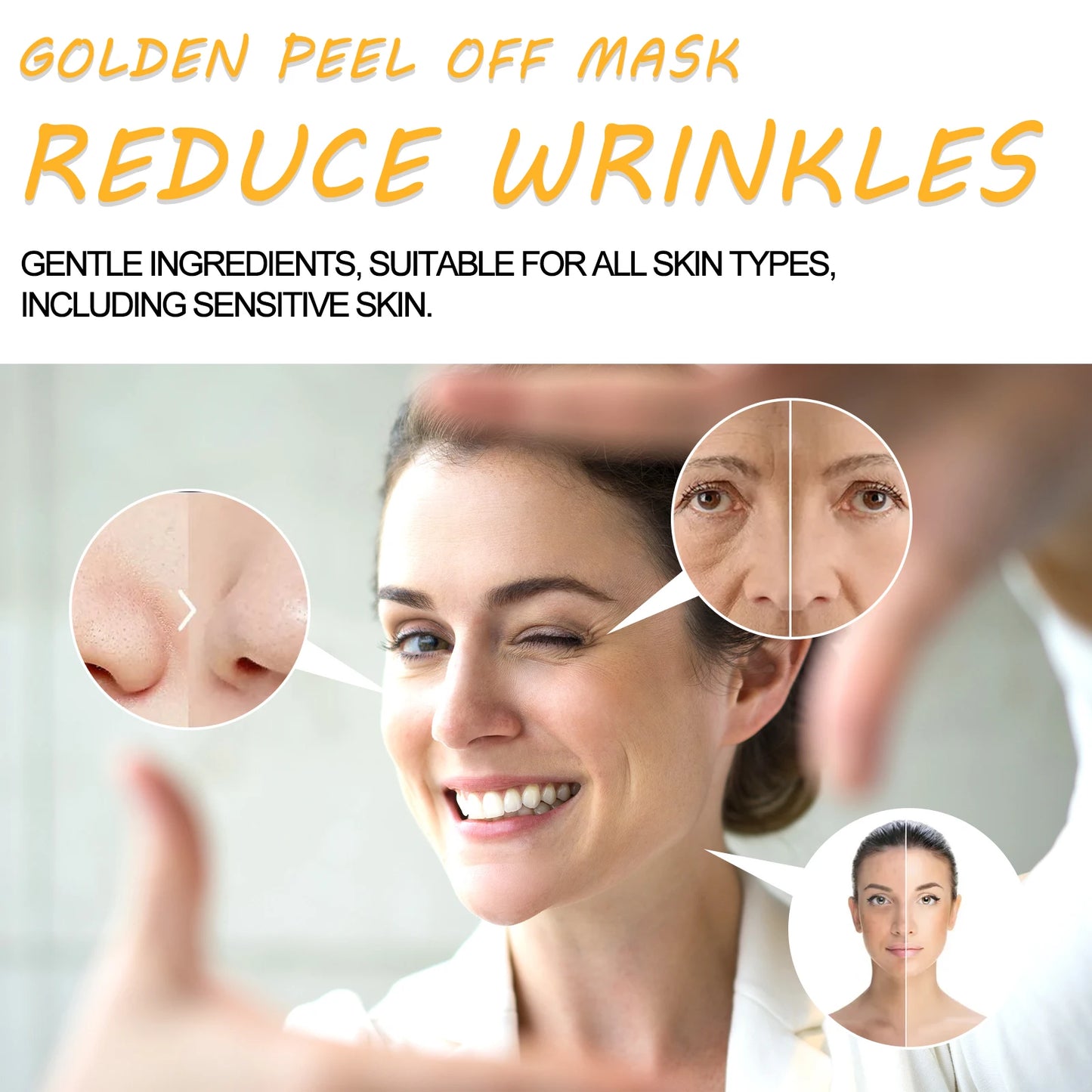 24K Gold Foil Peel-Off Facial Mask Moisturizing Brighten Skin