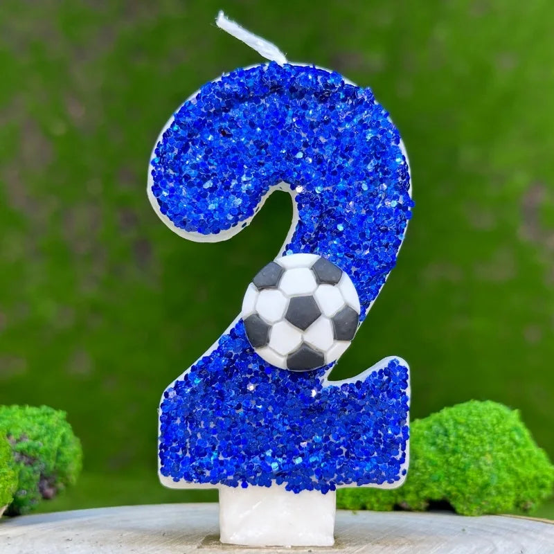 Football digital birthday candles.