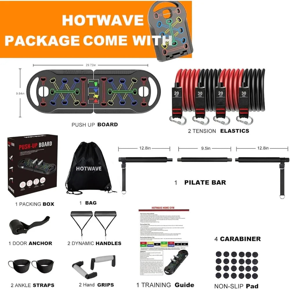 Portable Exercise Equipment with 16 Gym Accessories.