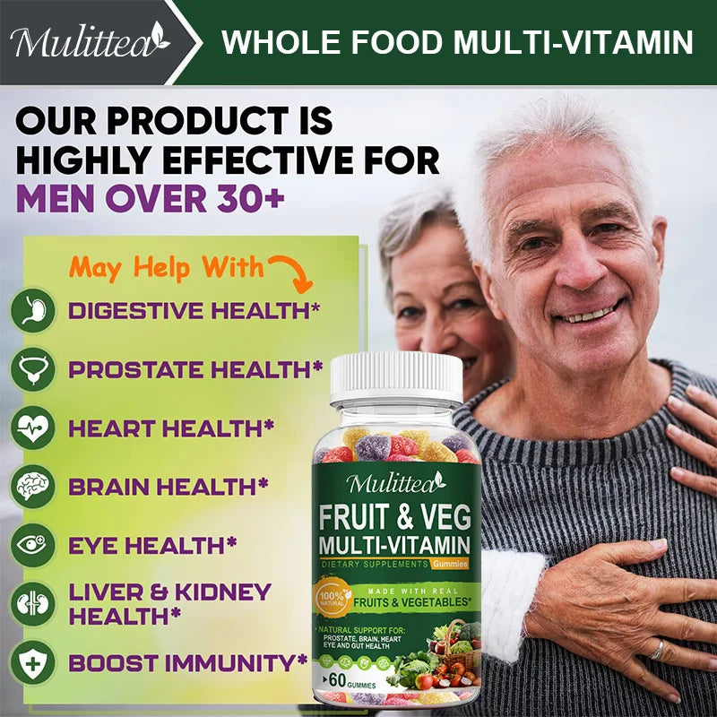 Natural Vegetable & Fruit Gummies Multiple Vitamins Supplement
