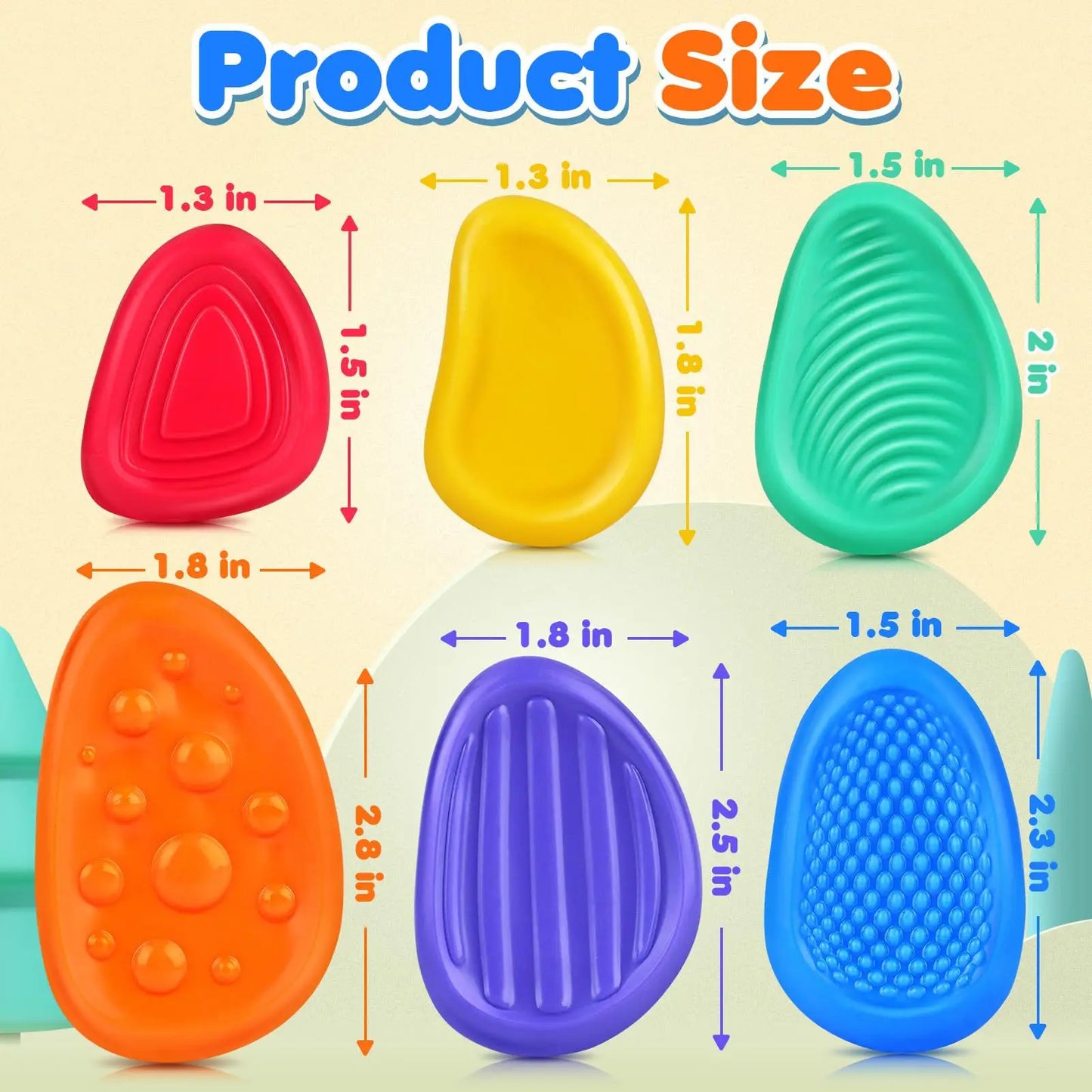 Fidget Toys Adults Sensory Silicone Stone Textured for Autism Kids