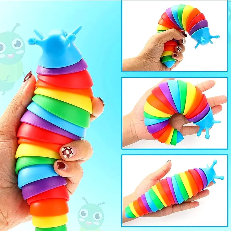 3D Slug Fidget Toy Colorful Slug Snail Toy
