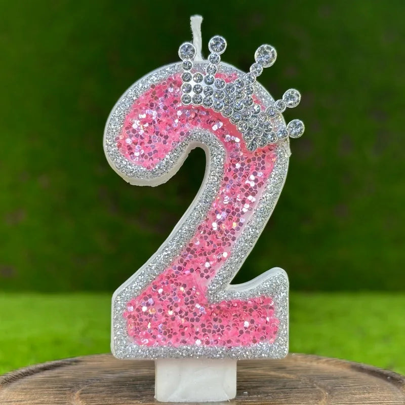 Pink Number Birthday Girls candles.