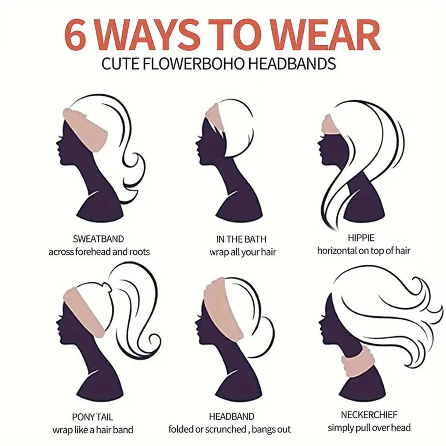 Fashion Wide Headbands Sweat-absorbent