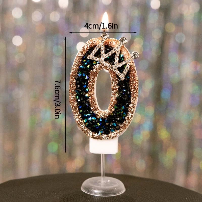 Black Crown Number Cake Toppers.