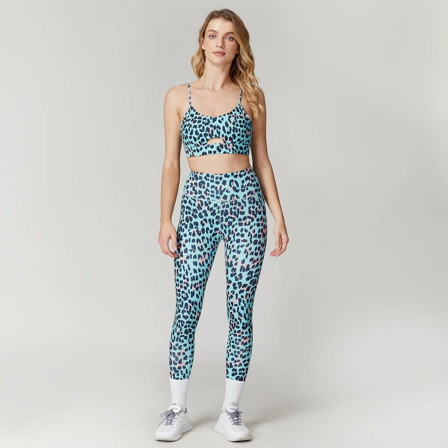Leopard Print Yoga Set Women Clothing Tracksuits