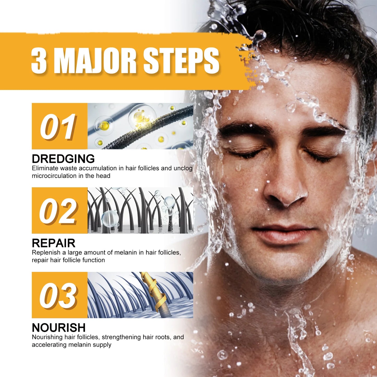Men's Hair Soap Supports Deep Cleaning ,Hair boost and Improves growth