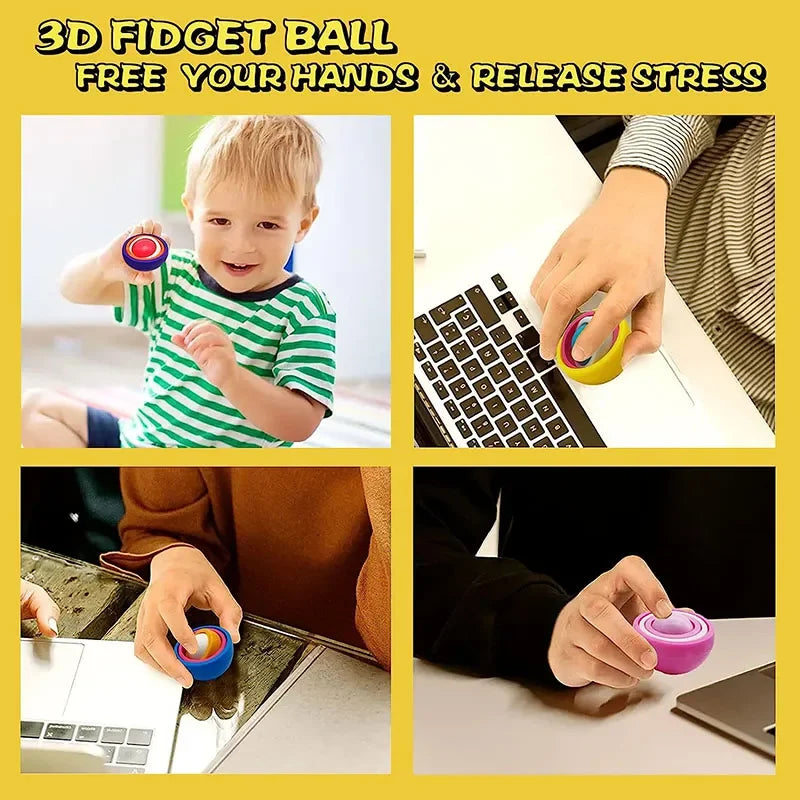 3D Rotation Ball Fidget Sensory Hand Fidget Spinner