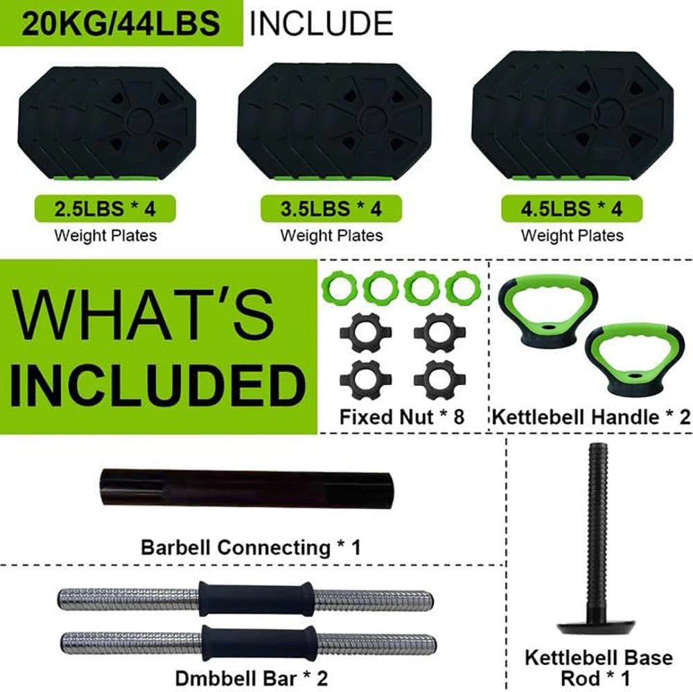 4 in 1 Adjustable Kettlebell Set for home gym.