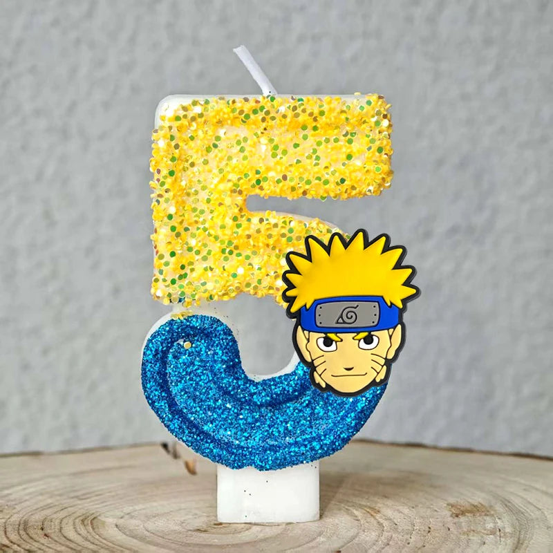 Naruto Candles Anime Theme Cake Decoration.
