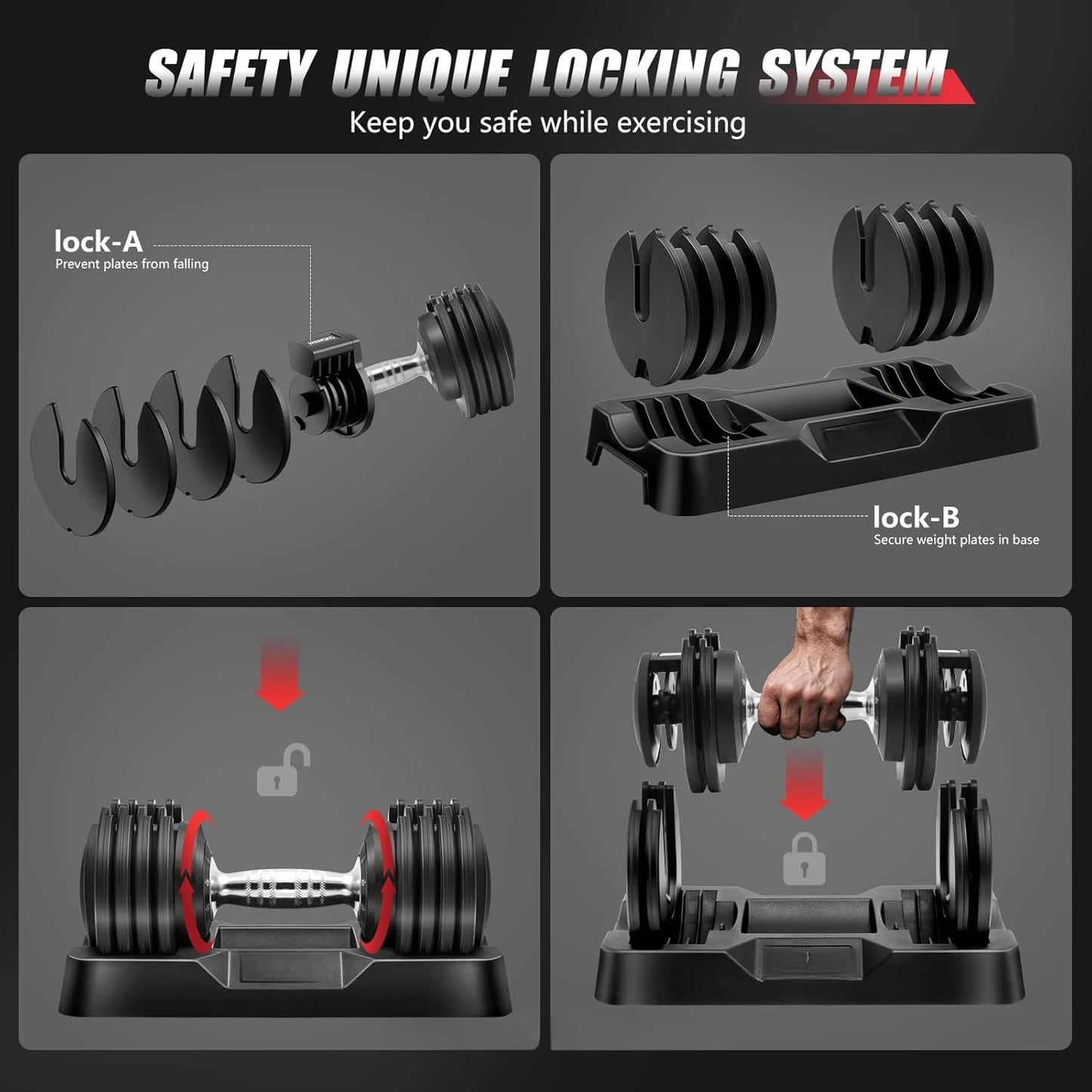 Adjustable Dumbbell Set for Men and Women.