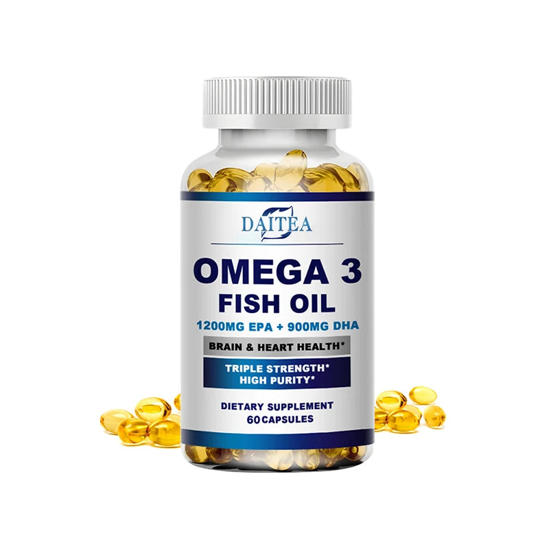 Premium Omega 3 Fish Oil High Supports Brain & Heart Health