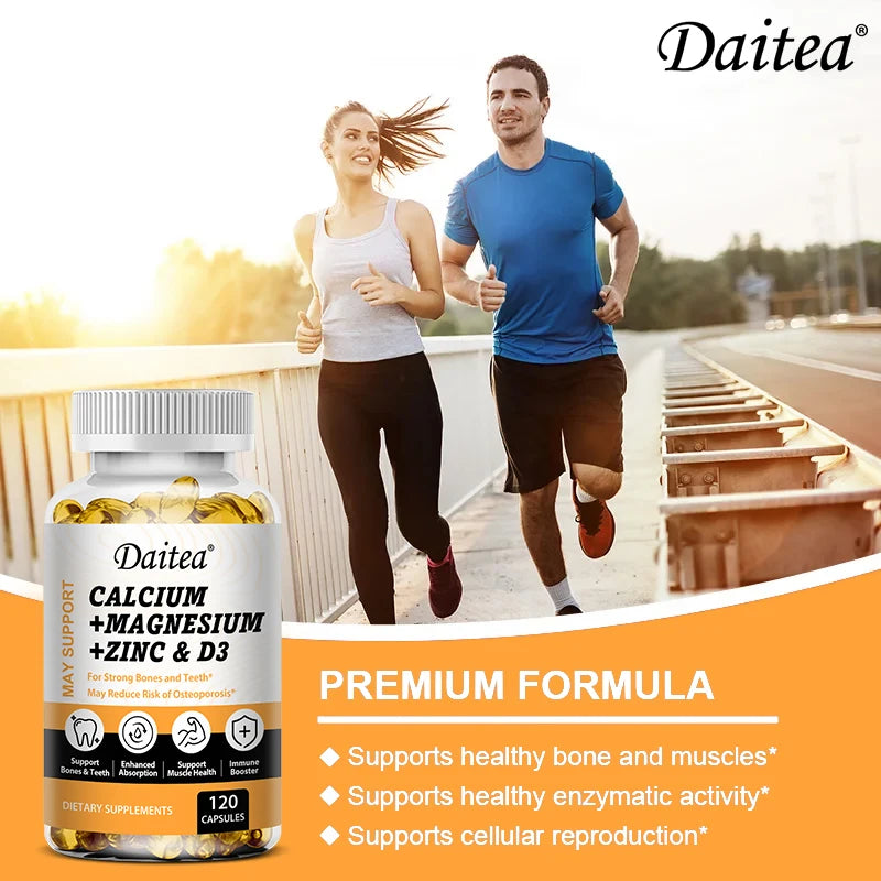 Calcium, Magnesium, Zinc + Vitamin D3 for Healthy Bones and Muscles,