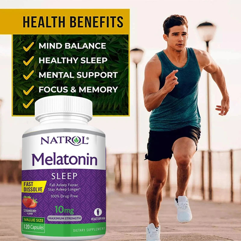 Melatonin Sleep Supplement Immune Support, Stress Relief, Fall Asleep Faster,