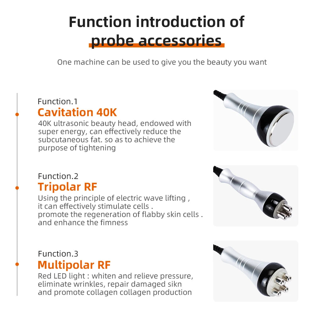 3-in-1 Vacuum 40K Slimming Cavitation Machine