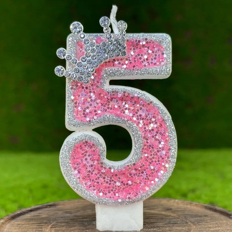 Pink Number Birthday Girls candles.