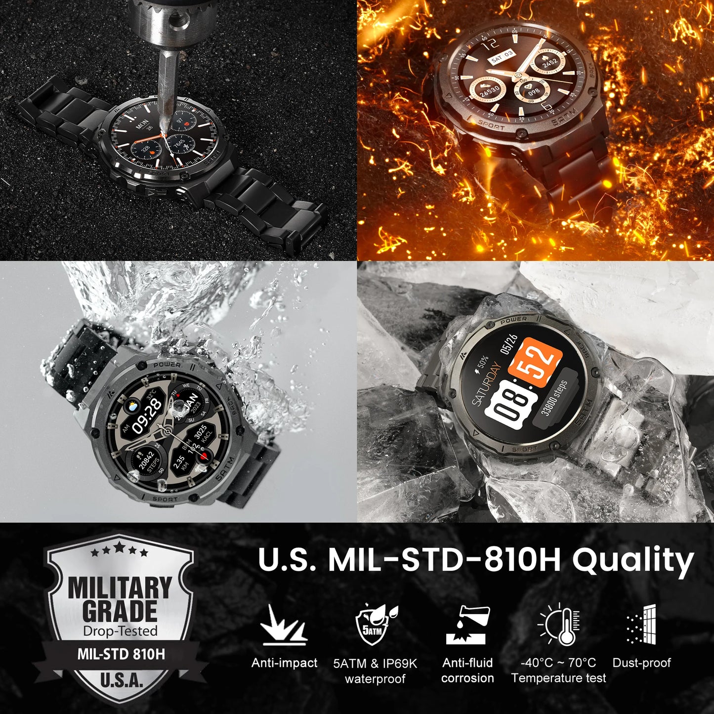 GPS Smart Watch For Men with Compass.