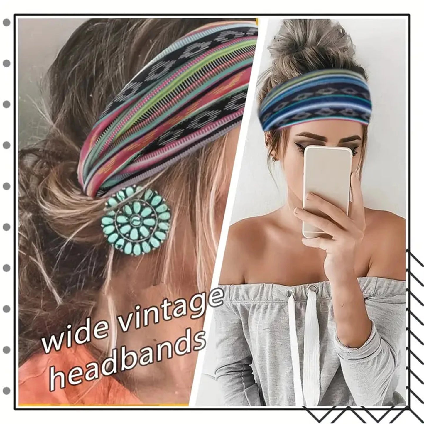 Fashion Wide Headbands Sweat-absorbent