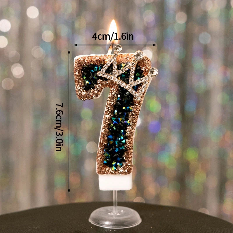 Black Crown Number Cake Toppers.