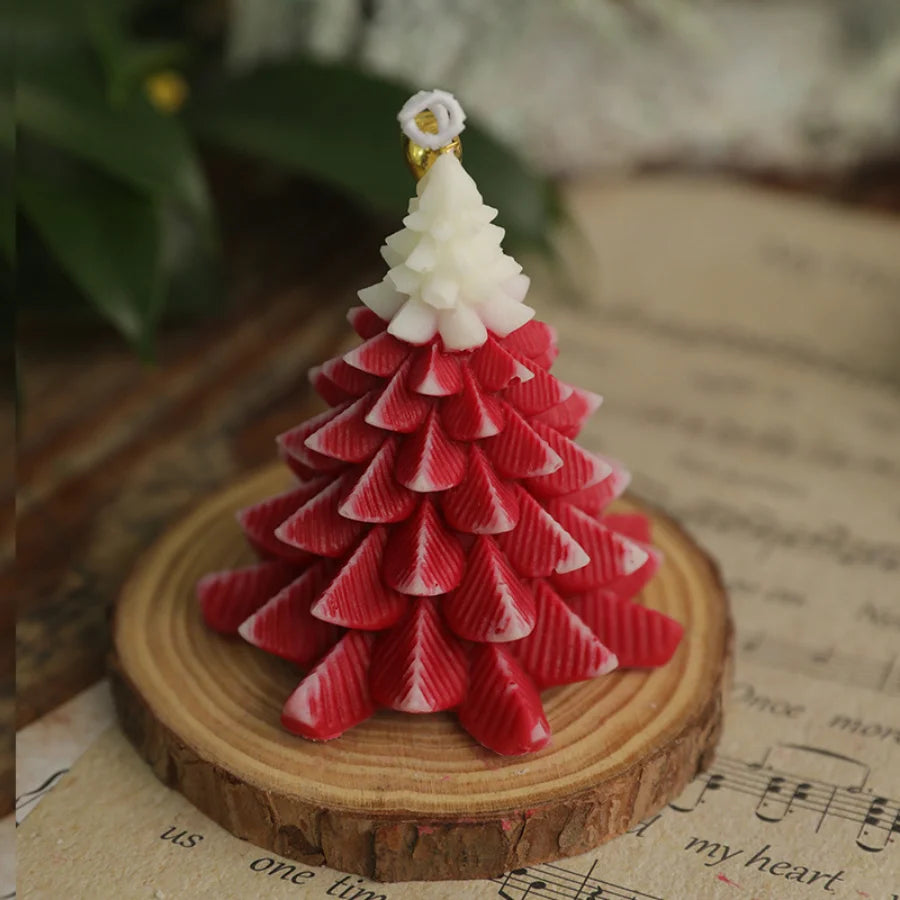 Handmade Christmas Tree Soy Wax Candle with Bell.
