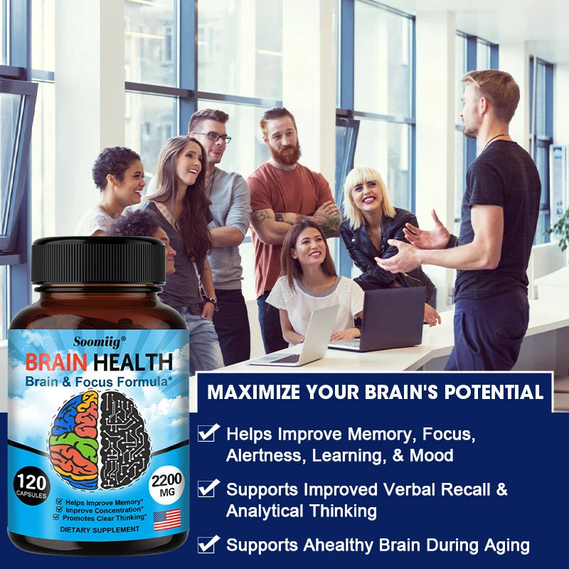 Brain Booster with Vitamin B6, B12 supplement to support memory,