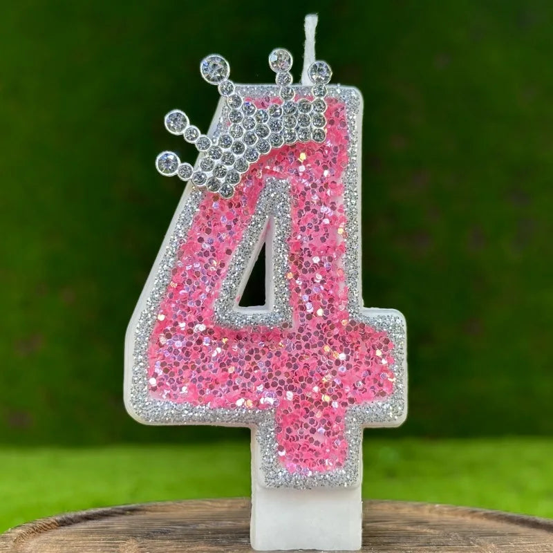 Pink Number Birthday Girls candles.