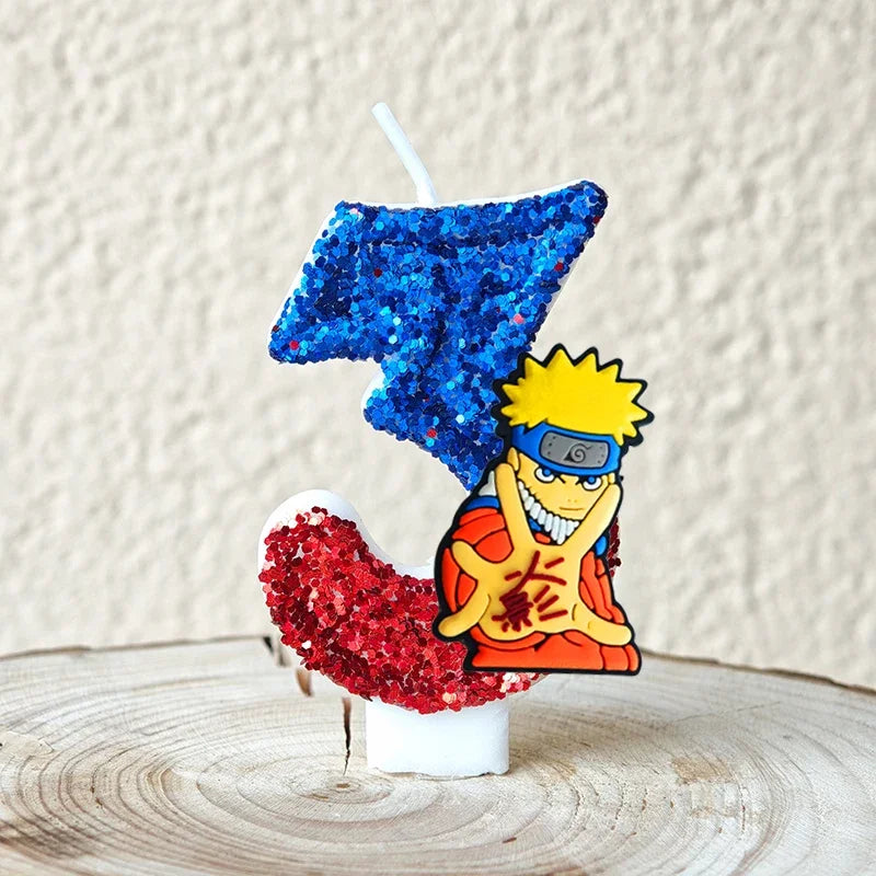 Naruto Candles Anime Theme Cake Decoration.