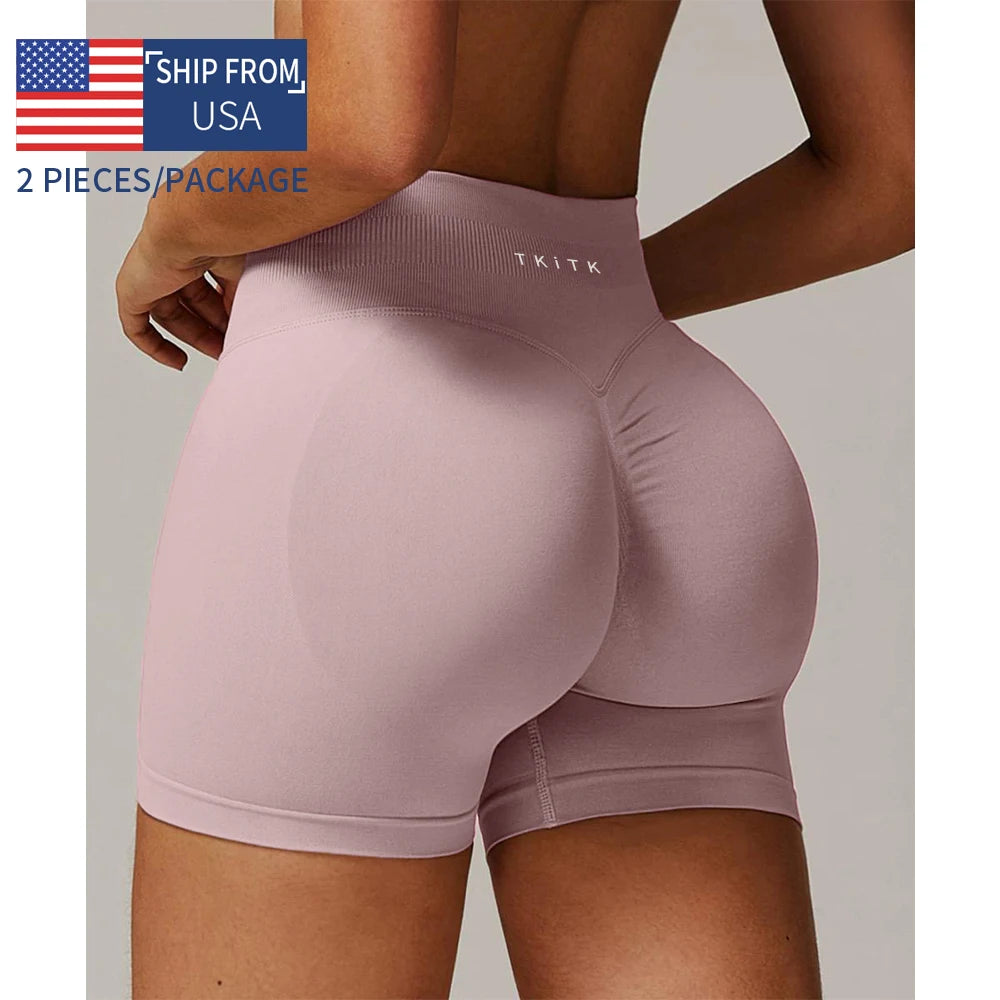 Solid Seamless Yoga shorts for Gym Running Bike Wear.