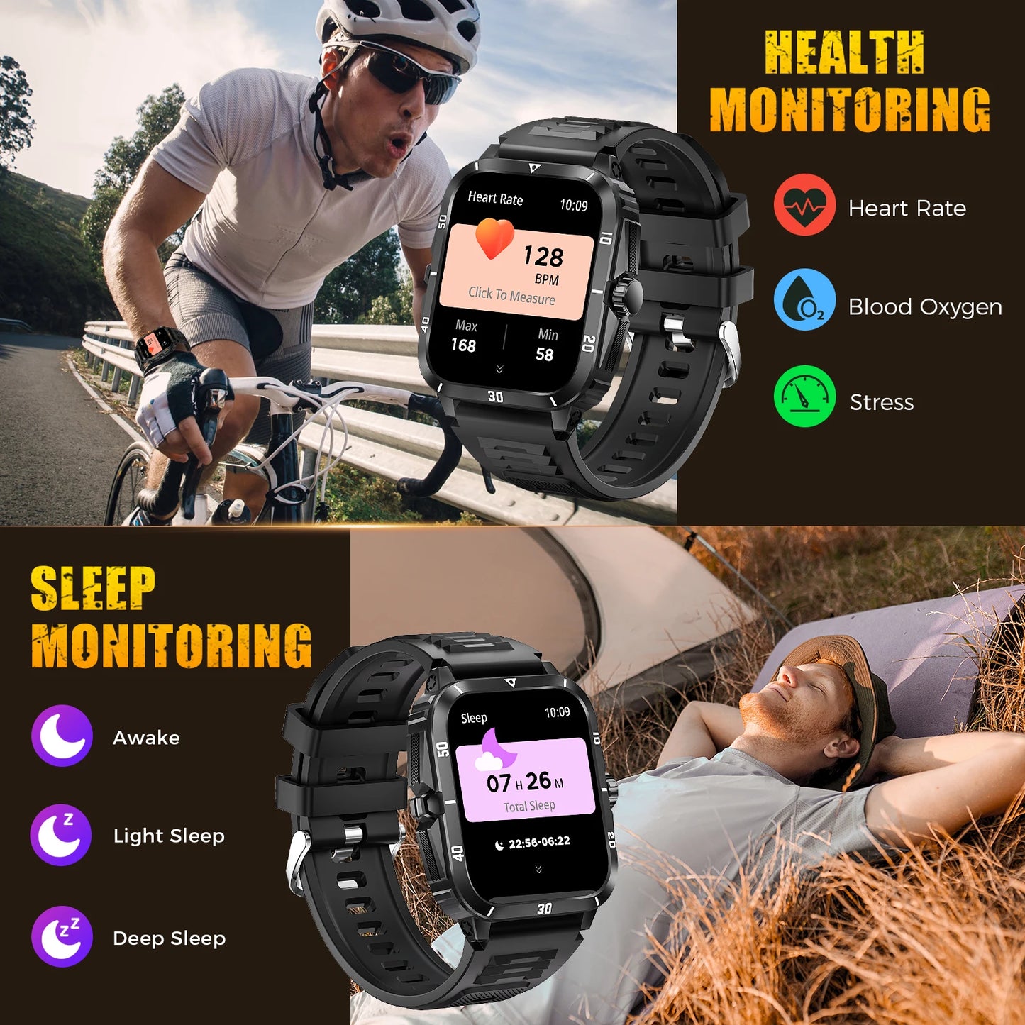 Men Smart Watch Waterproof Fitness Tracker