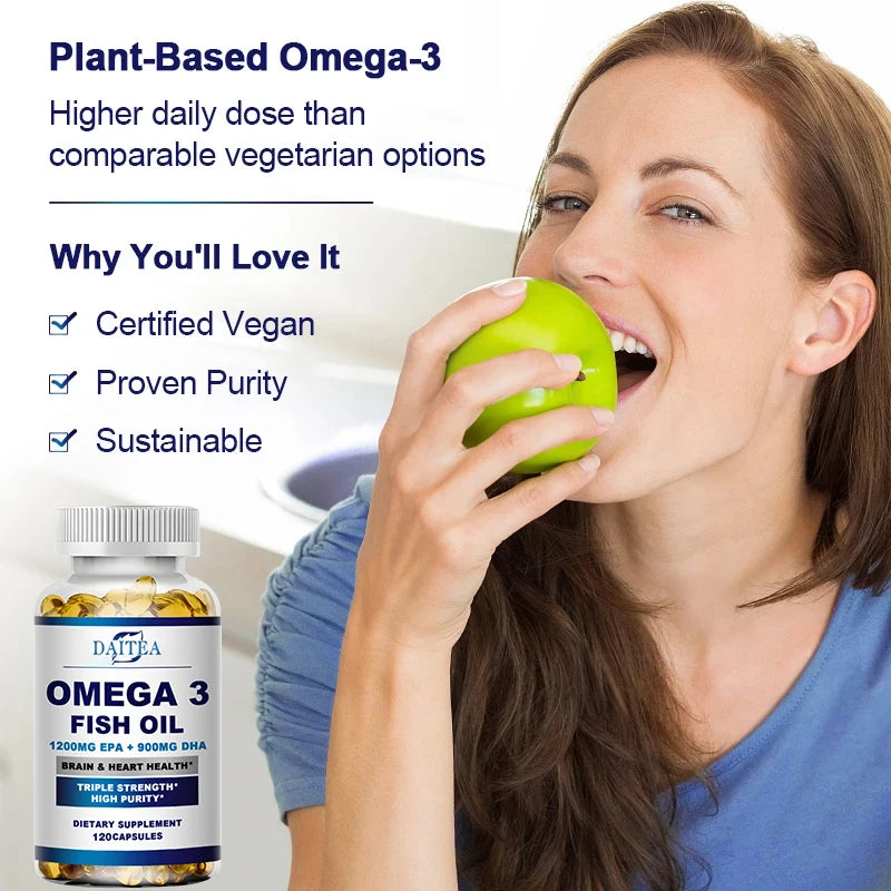 Premium Omega 3 Fish Oil High Supports Brain & Heart Health