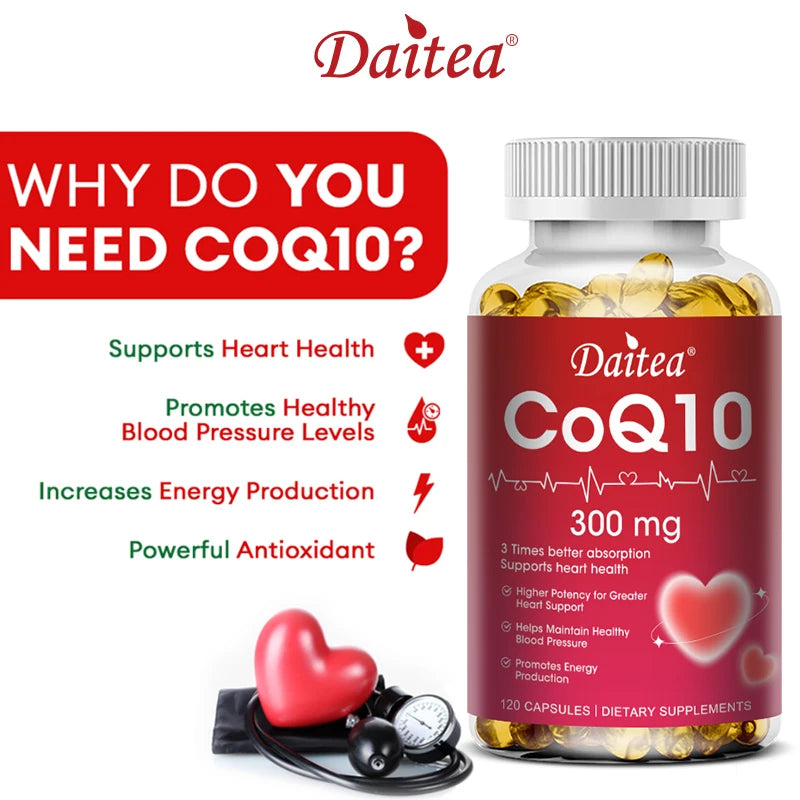 CoQ10 300mg Super 3x Absorption, Antioxidant, Heart Health and Energy