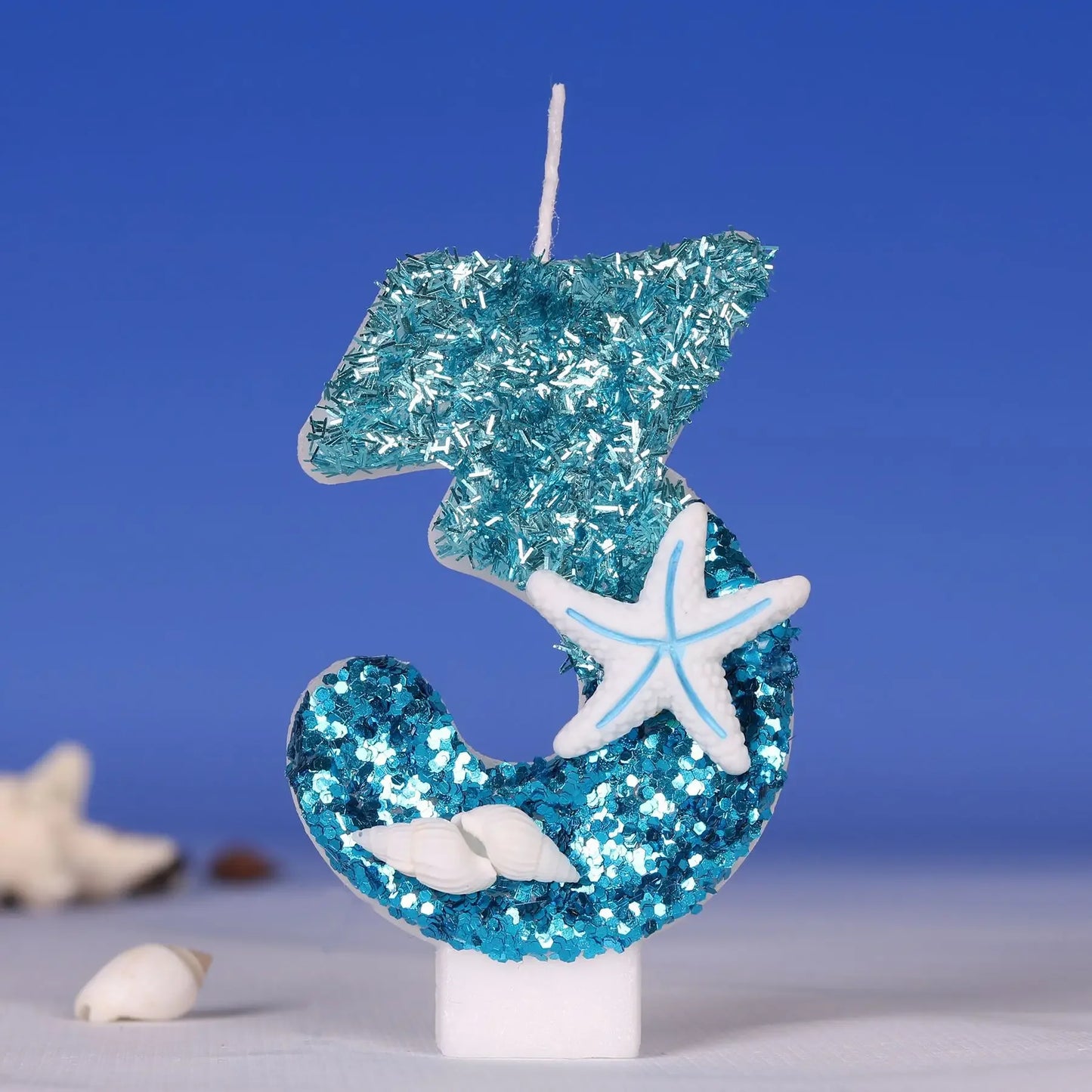 Blue Snowflake Cake Candles.